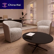 Contemporary armchair Fuller XLfabricbrownwith armrests