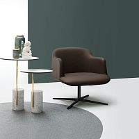 Contemporary armchair LOOK LOUNGEfabricleathercushion
