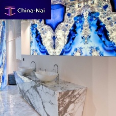 Glass stone slab GEM for floorfor interiorbathroom
