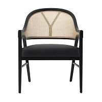 Contemporary chair GRACEindoorleatherrattan base