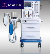 Pediatric anesthesia workstation S6100Atrolley-mountedwith gas scavenging systemwith electronic gas mixer