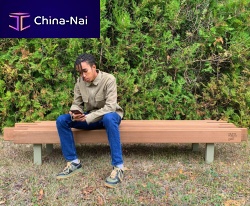 4-seater public bench Bocagecontemporarysolid woodDouglas fir