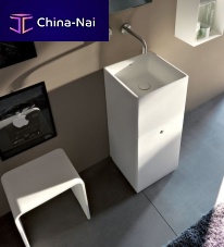 Free-standing washbasin DUALacrylicwith adjustable mirrorsquare