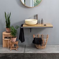 Ceramic vanity top MULTIPLO - CANAPA/ANEMONEpainted steelwith towel rack