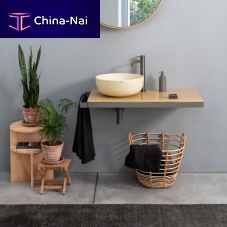 Ceramic vanity top MULTIPLO - CANAPA/ANEMONEpainted steelwith towel rack