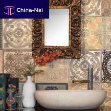 Countertop washbasin 10natural stonewith adjustable mirroroval