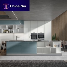 Contemporary kitchen KLEE lacquered MDFglassisland