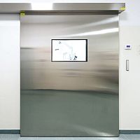 Interior door HB-SAITE1stainless steelslidingsemi-glazed