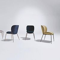 Contemporary chair THEAindoorfabricbrushed stainless steel