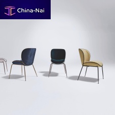 Contemporary chair THEAindoorfabricbrushed stainless steel