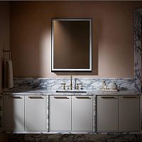 Bathroom mirror cabinet with built-in lighting Collagecontemporaryhomealuminum