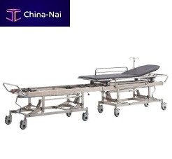 Patient transfer stretcher trolley E-7manualheight-adjustablewith adjustable backrest