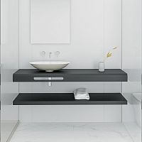 Solid Surface vanity top BASE CLOSwith towel rack