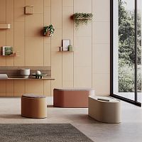 Contemporary pouf DUBpainted metalovalconvertible