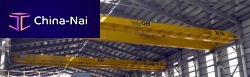 Double-girder bridge crane with rope hoist