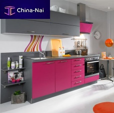Contemporary kitchen WINwood veneerislandwith handle