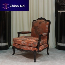 Louis XV style armchair fabricleathersolid wood