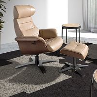 Contemporary armchair 5087leathercowhidesteel