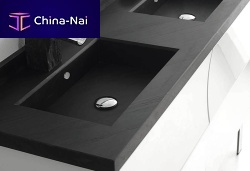 Built-in washbasin MICROslatewith counterdouble