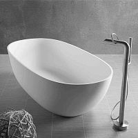 Oval bathtub DUBAIfreestandingquartzwhite