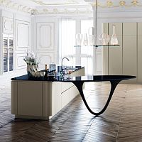 Contemporary kitchen Olawoodenislandpeninsula