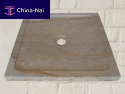 Square shower tray AUBEROCHE OCREraisedstonenon-slip
