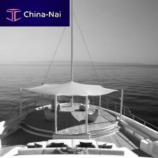 Yacht Bimini top pole-mounted