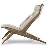 Adirondack fireside chair AURORAcontemporaryleathersolid wood