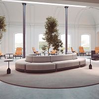 Modular upholstered bench Seasoncontemporaryfabricleather