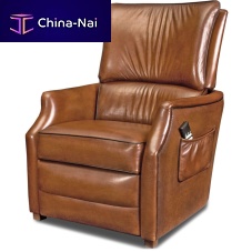 Contemporary relaxing armchair TESSA leatherrecliningwith footrest