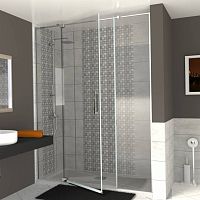 Tempered glass shower cubicle EXTENS resinwith hinged doorfor alcoves