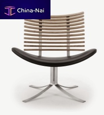 Contemporary fireside chair GM 4175 Gepardfabricleatheroak