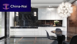 Contemporary kitchen DCOwalnutglassmarble