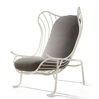 Contemporary club chair ARPAleatherfabriclacquered steel