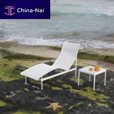Contemporary sun lounger 1966meshwoven vinylcast aluminum