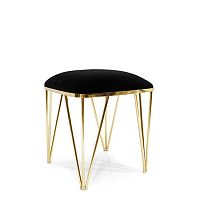 Contemporary stool Hurricanevelvetpolished brass baseupholstered