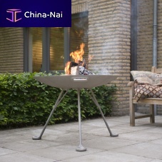 Wood-burning fire pit LOTUScast aluminum