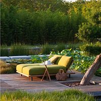Contemporary sun lounger PHILIA 400 + 101fabricteakpatio