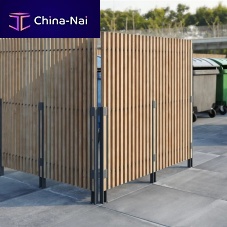 Commercial trash bin enclosure M1-S31 segment1galvanised steelthermo-lacquered steelacacia