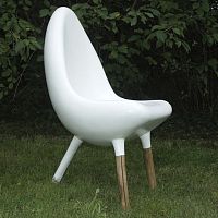 Original design garden chair TRIPODEindoorfiberglassresin