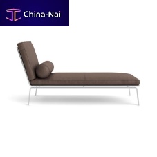 Contemporary chaise longue MANfabricleatherstainless steel