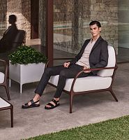 Contemporary club chair XALOCfabriclacquered aluminumwith removable cushion