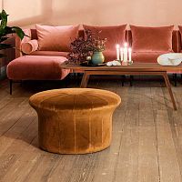 Contemporary pouf GRACEfabricleatherround