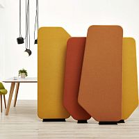 Free-standing acoustic panel SCREEN PANELSmobilefabricsolid wood