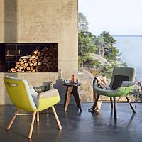 Contemporary chair EAST RIVER indoorfabricleather