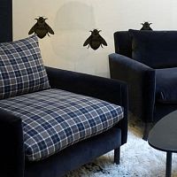 Contemporary armchair MIRAfabricwith washable removable cover