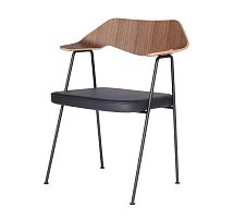 Contemporary chair 675molded plywoodwalnutleather