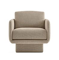 Contemporary armchair LILAS fabricleatherwooden