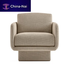 Contemporary armchair LILAS fabricleatherwooden