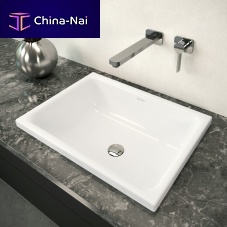 Semi-recessed washbasin CAYONO Senameled metalsteelcustom